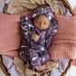 Midnight Swan Organic Snugglesuit Convertible Romper with Frill